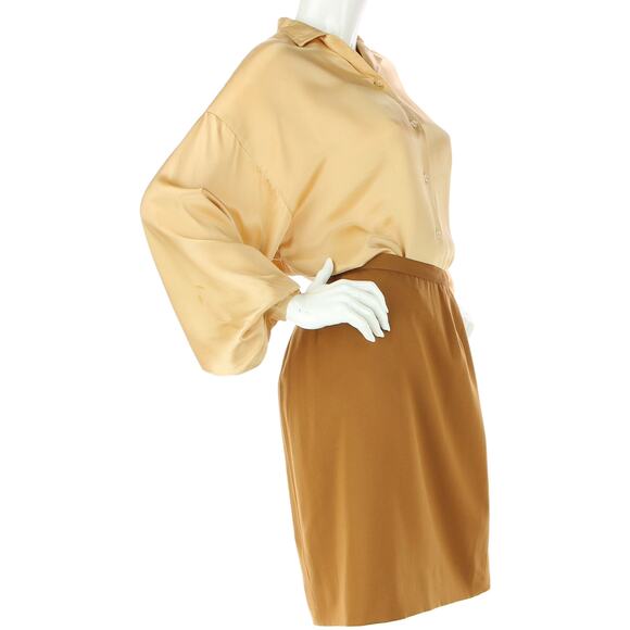 Cacharel Paris French Designer Retro Mod Minimal Career Work Office Wool Skirt - Picture 5 of 8